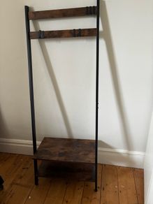 Industrial Leaning Hall Tree / Coat Rack with Shoe Storage (VASAGLE)