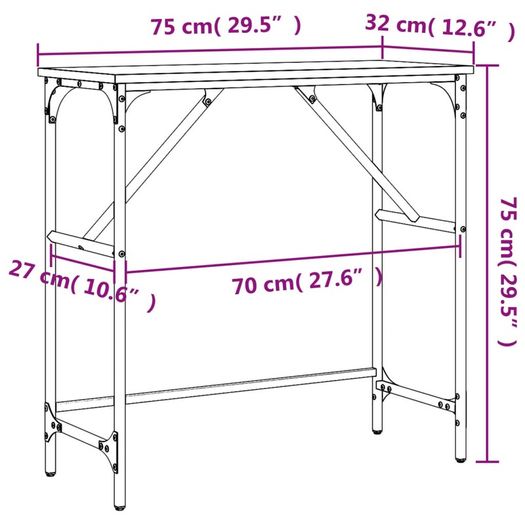 Console Table 75cm Slim Narrow Design