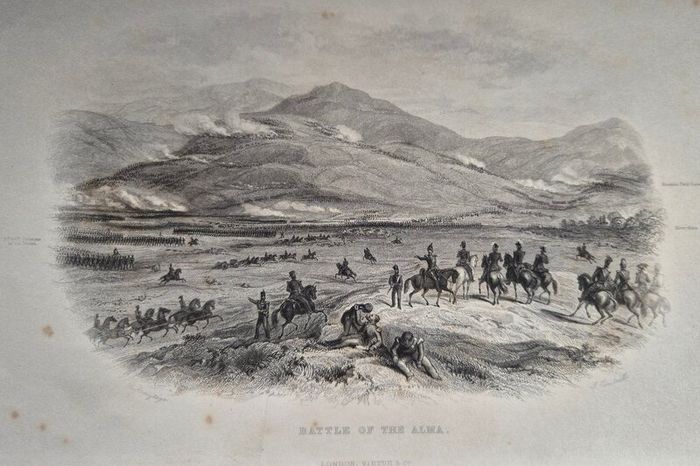 J.S. Virtue. History of the war against Russia. Illustrated. NOLAN, Edward H.Nineteenth century, Victorian, publishing, history, military, colonial, advertisement, prospectus, leaflet, broadside, insert, binding, crimson, cloth cases, gilt, subscribers.