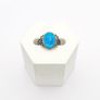 Antique Victorian Blue Glass Intaglio Tiny Silver Ring Image 4