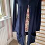 cardigan navy longline cardigan with hood Image 9