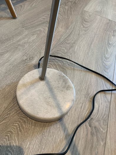 Brush nickel globe lamp with marble base