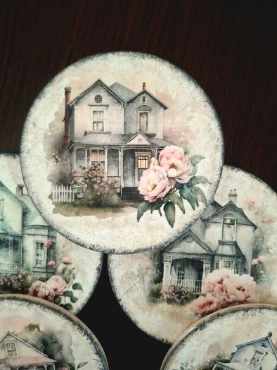Set of 6 Wooden Coasters in a Box