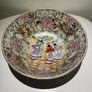 Large Chinese Cantonese Famille Rose Bowl - Court Scene, Butterflies & Peonies Image 8