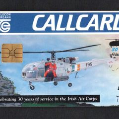 1994 Ireland 50 Unit 30th Anniversary of the Aloutte 3 helicopter that was used by the Irish Air Corp Callcard (Gemplus GEM1) Call Card Used. Telecom Eireann card number 1063