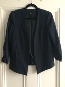 Ladies Navy Blazer: Size 10 - AS NEW