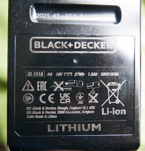 Black and Decker 18V Lithium-ion 2 Gear Hammer Drill  Charger, new Battery