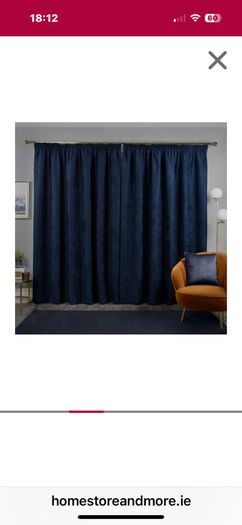 Blackout Herringbone Pencil Pleat Curtains - Navy
