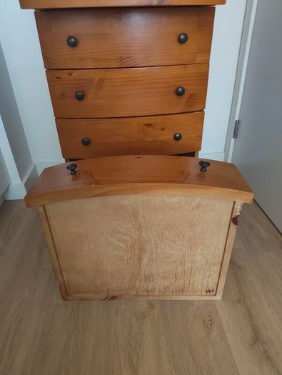 beautiful vintage solid wooden tall boy chest of drawers