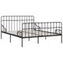 Bed Frame with Slatted Base Black Metal 180x200 cm Image 2