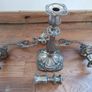 PAIR of large antique 19thC. silver plated 3 arm candelabra Image 6