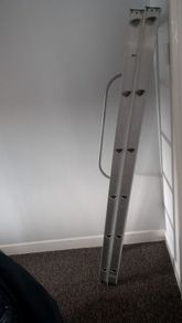 ladder with safety rail