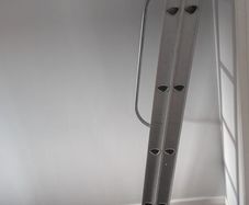 ladder with safety rail