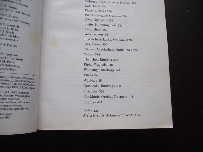 1987 "Field Guide To The Birds Of North America - National Geographic Society"