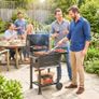 Portable Charcoal Grill with Stainless Steel Grates Side Shelf Thermometer Ash Pan and Wheels Black Image 7