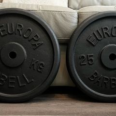 25kg x 2 standard 1" diameter cast iron