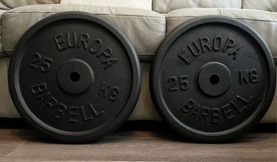 25kg x 2 standard 1" diameter cast iron