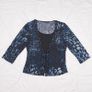 Roman Blue Black Abstract Printed Ruffle Trim Cardigan Top 14UK/42EU Image 7