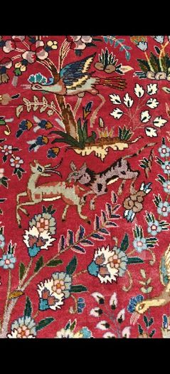 Stunning 50 Raj Tabriz Wool and Silk Hand Knotted Rug Carpet Persian