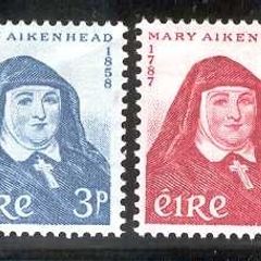 1958 Ireland Centenary of the Death of Mother Mary Aikenhead (Foundress of the Irish Sister of Charity) Commemorative Stamps Mint Never Hinged (MNH)
