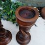 Large Open Twist Handcarved Candlesticks Image 4