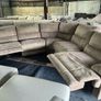 Beige manual recliner corner sofa set Image 3