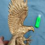 Vintage cast brass eagle on bog oak Image 10