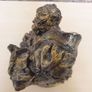 Cast concrete Two little victorian girls having tea stone statue ornament indoor conservatory porch fireplace doorstep patio black gold purple Image 10