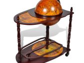 Globe Bar Wine Stand Eucalyptus Wood Freestanding