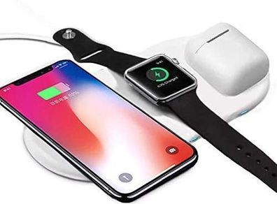 Airpower Wireless Charger Pad,3 in 1 Qi Wireless Charger Holder for IWatch iPhone Airpods,Wireless Charger for IphoneX 8/8Plus/ Samsung S9/S8/Plus (3 in 1 Wireless Charger)