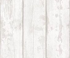 Grey Washed Wood Wallpaper - Panel Effect - Natural Weathered - Photographic Style - Realistic