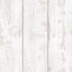Grey Washed Wood Wallpaper - Panel Effect - Natural Weathered - Photographic Style - Realistic