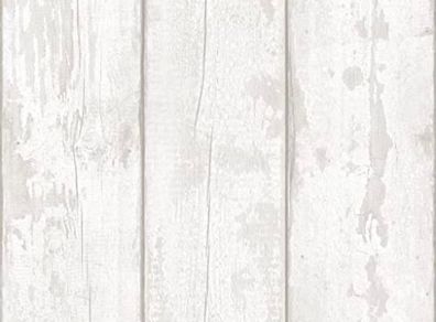 Grey Washed Wood Wallpaper - Panel Effect - Natural Weathered - Photographic Style - Realistic