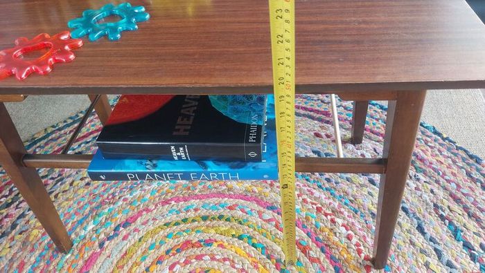 Fabulous Mid-Century Modern, 50s Style, Retro Compact-Sized Coffee Table with Slatted Magazine/Book Shelf