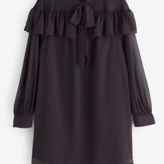 BNWT Laura Ashley black ruffle detail dress
