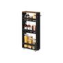 Narrow 4-Tier Rolling Trolley with Handle  Space-Saving Storage Cart for Kitchen, Bathroom or Laundry (15 cm Wide) Image 7