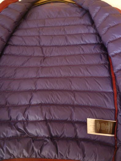 Spital Fields Gents Quilted Puffer Bomber  90% Down Puffer & 10% Feather Zipped Jacket coat. Medium. Colour Wine/burgundy/oxblood. Immaculate. Spitalfields