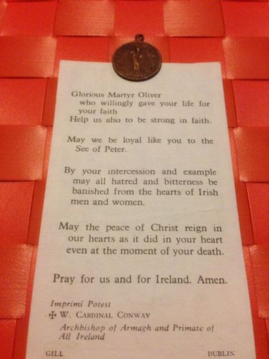 Antique Oliver Plunkett Medal & Relic