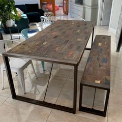 2.2M large funky dining table and bench