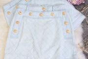 O'Dressy stunning denim Versace style mini skirt Perfect condition size UK8 EU36 Postage included