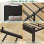 King Size Bed Frame with Storage Wooden Headboard Image 3