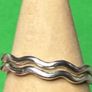 Handmade sterling silver wave rings. Size K Image 2