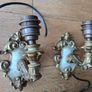 Vintage Ornate Mirror & Pair of Italian Gilt Wall Sconces  Complete Set Image 7