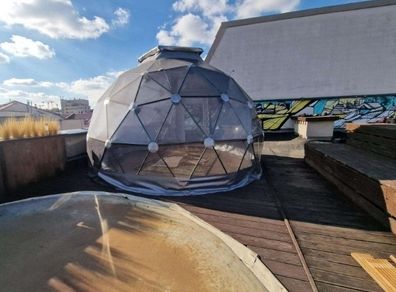 Deluxe Clear Tinted 3m(10ft) Extremely Strong Structure for Irish weather Dome Igloo Glamping