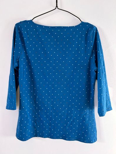 MARKS & SPENCER Ladies Blue Sleeved Polka Dot Top