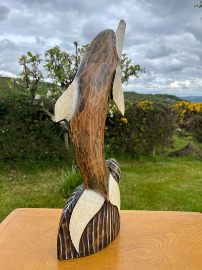 Wooden Dolphin Sculpture 50 cm in height