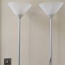 Matt Grey Floor Lamps with White Shades Image 5
