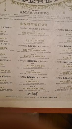 Treasury Of Great Operetta. 12 Vynal 33 RECORDS BOXED. All In Sleeves C/w Fabolous Booklet Of All The Conductors.