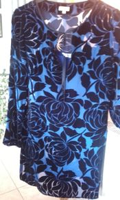 Beautiful East Royal Blue Velvet /Silk Tunic (10)