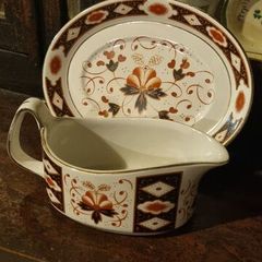 Rare Arklow Pottery Kildare gravy jug and underplate